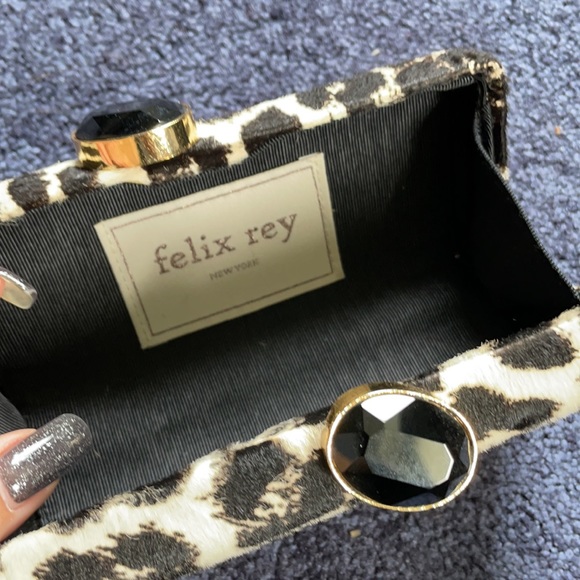 Felix Rey leopard gem clutch gold black - Picture 2 of 9